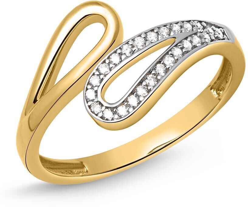 Unique Ring 333er Gold Schlaufen mit Zirkonia
