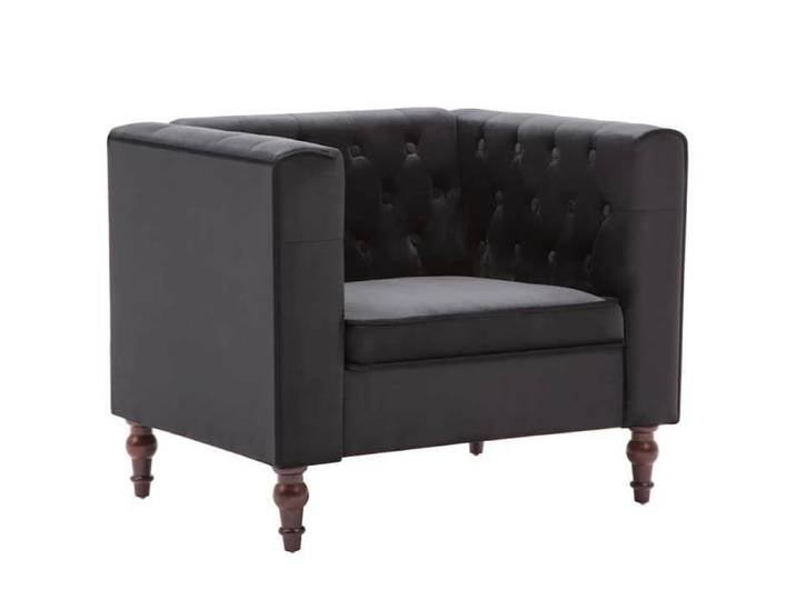 Fauteuil intérieur/Chaise de sofa - - métal et bois - Fauteuil de Télévision - Noir velours 86668