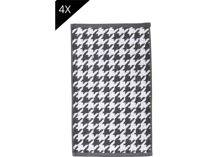 Handtuch Set DONE. Daily Shapes Bird , grau (anthrazit, weiß), 4 Stk., Jacquard-Walkfrottier, Jacquard-Walkfrottier, Jaquard-Walkfrottier, Handtücher, Handtuch Set, Gästehandtücher, Jacquardgewebe, modernes Muster