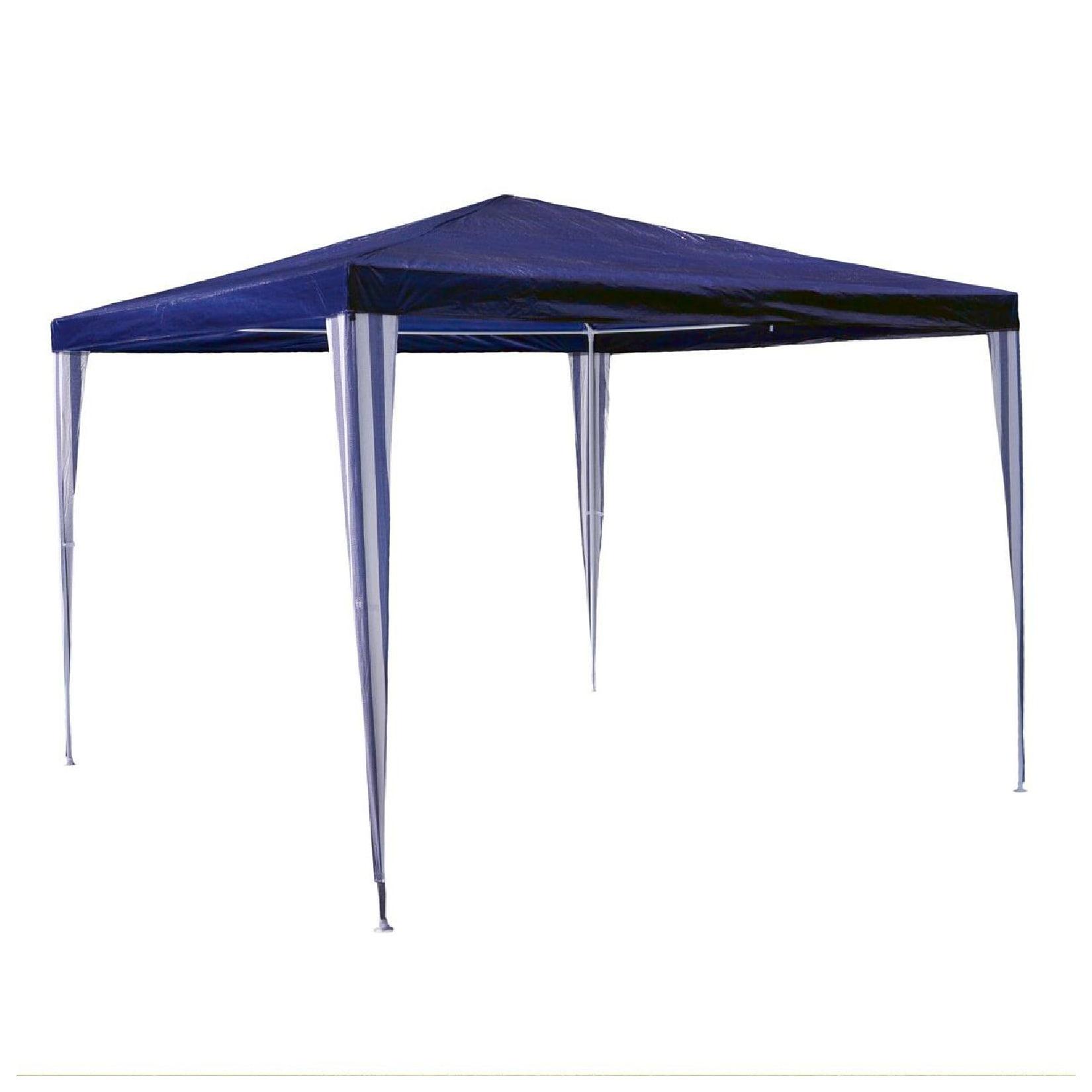 VCM Pavillon Maße ca. 3x3 m wasserabweisende 110g / m² PE Plane Partyzelt Gartenzelt mit Stahlgestell Festivalzelt Blau
