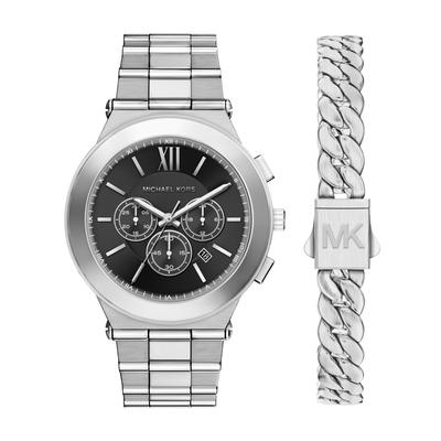 Quarzuhr MICHAEL KORS "Billie", silber (edelstahlfarben, edelstahlfarben), Armbanduhren, Herren, Quarzuhr, Quarzuhr, Armbanduhr, Herrenuhr, Edelstahlarmband