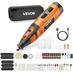 VEVOR 119-tlg. Akku-Multifunktionswerkzeug-Set, DC12V tragbares Mini-Rotationswerkzeug, 28 Gang 5000–32000 U/min, zum Gravieren, Schleifen, Polieren, Schnitzen, Schneiden, Heimwerken