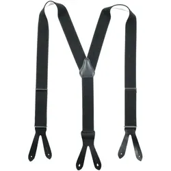 Hosenträger mit Lederpatten "BODO" 120cm - schwarz