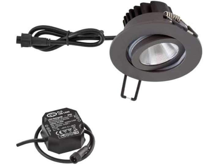 EVN Lichttechnik P-LED Deckeneinbauleuchte 3000K IP65 230V anth PC650N61602