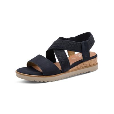 Sandalette JANA, Damen, Gr. 40, Lederimitat, schwarz (nachtblau), Schuhe Sandalette
