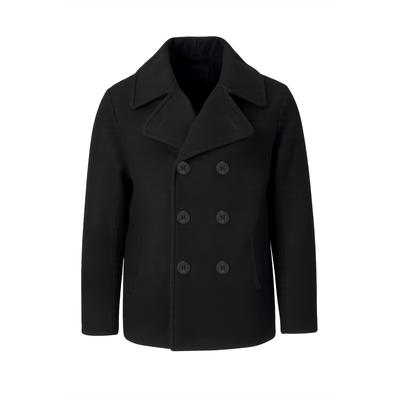 Wintermantel BRANDIT "Brandit Herren Pea Coat", Herren, Gr. 6XL, schwarz, 50% Wolle, 50% Polyester, Mäntel Wintermantel