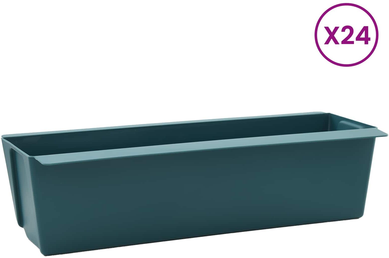 vidaXL Caisses à fleurs pour palettes Euro 24 pc Vert Polypropylène