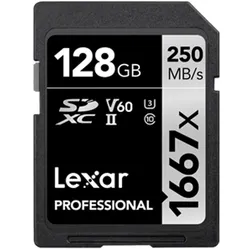 1667x SDXC 128 GB, C10, U3, V60 Professional Speicherkarte