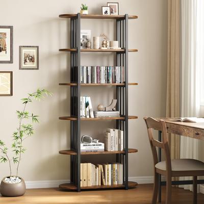 Garvee Farmhouse Wood Book Shelf, 9-Cube Storage Organizer Bookshelf, 3-Tier Minimalist Floor Standing Display Cabinet