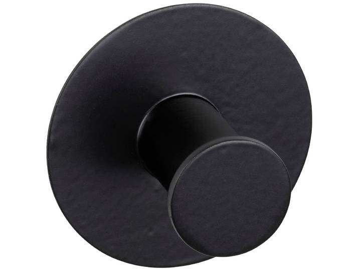 Wandhaken WENKO Celano , schwarz, Ø:5cm, Edelstahl, Haken, Wandhaken, selbstklebend, rostfrei