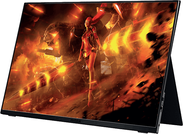 Monitor portátil - Nilox NXMP16FHD1201, Gaming, 16.1" WUXGA, 120 Hz, 4 ms, IPS, Altavoces integrados, Negro