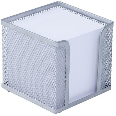 WEDO Zettelbox Office 10x10x10cm silber Packung mit 12 Stück