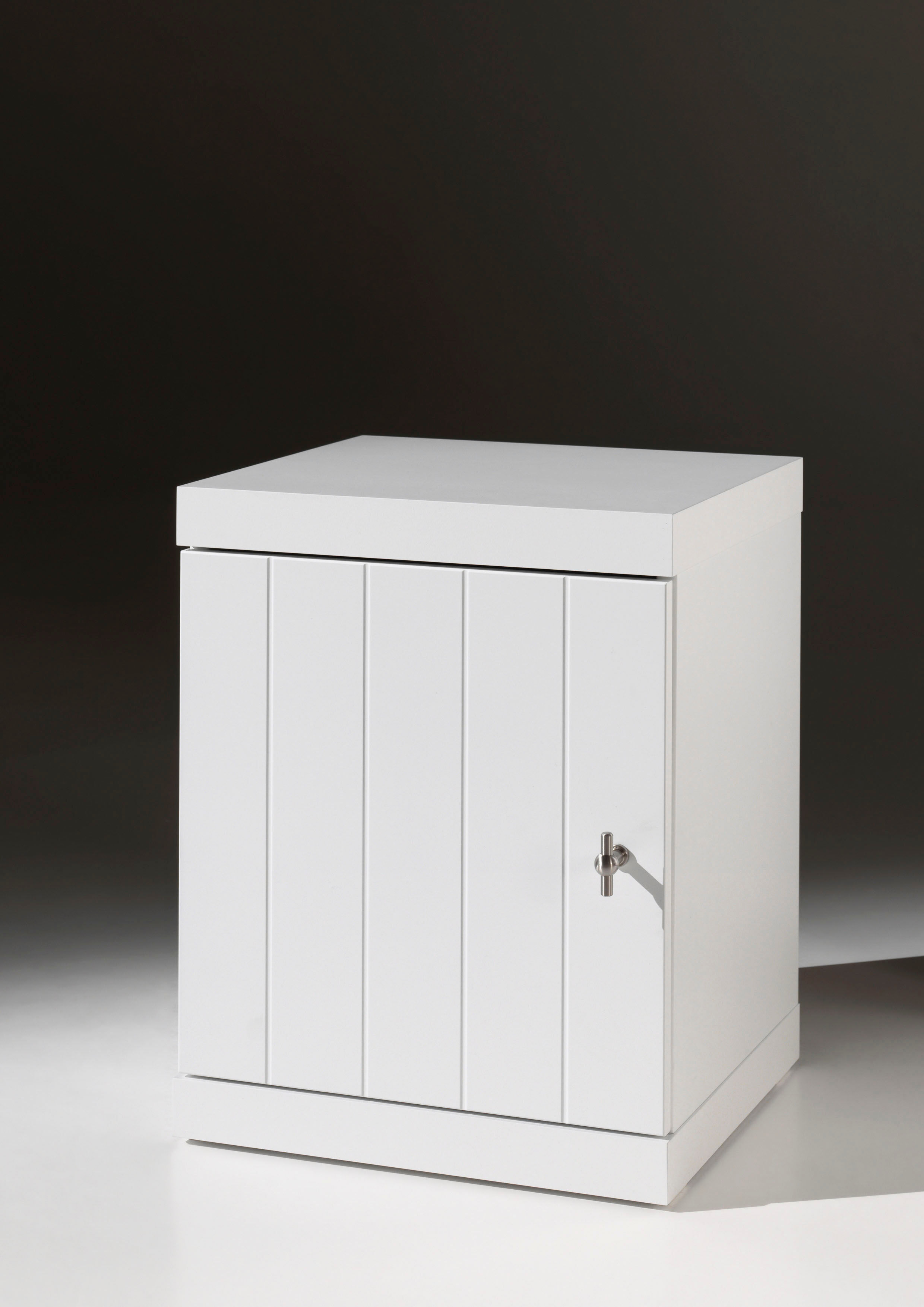 Nachtschrank VIPACK, weiss (weiß), B:44cm H:55cm T:40cm, Schränke, Nachtschrank, Nachtkonsole rechts oder links anstellbar, mit 1 Drehtür, Ausf. Weiss weiß Weiss, B/H/T: 44cm x 55cm x 40cm