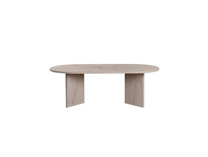 Habitat Garten Couchtisch sable Travertine, Beige, Holz, 60x40x119 cm, Wohnzimmer, Wohnzimmertische, Couchtische