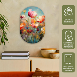WANDBILD Blumen - Aquarell - Kunst - Botanisch - Natur Deko Wohnzimmer 40x60 cm
