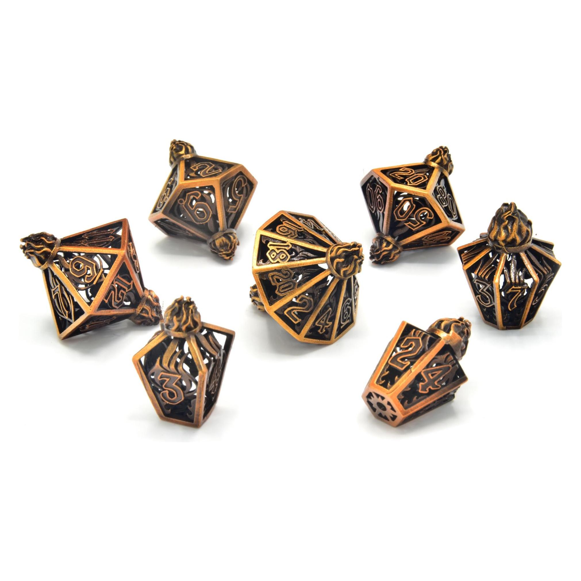 Glass Staff Elixerium Brass Hollow Metal RPG Dice Set (69209205)