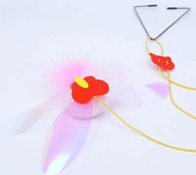 Inspired Deals Interactive Hanging Cat Toy With Suction Cup And Adjustable Elastic Teaser Wand dragonfly