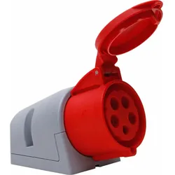 Kopp 102003008 CEE-Wandsteckdose TURBO TWIST (schraubenloser Anschluss) mit Klappdeckel, 5-polig  - 10 Stück