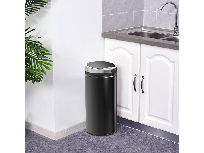 HOMCOM Poubelle Automatique 42L Inox Capteur Cuisine/Salle à Manger