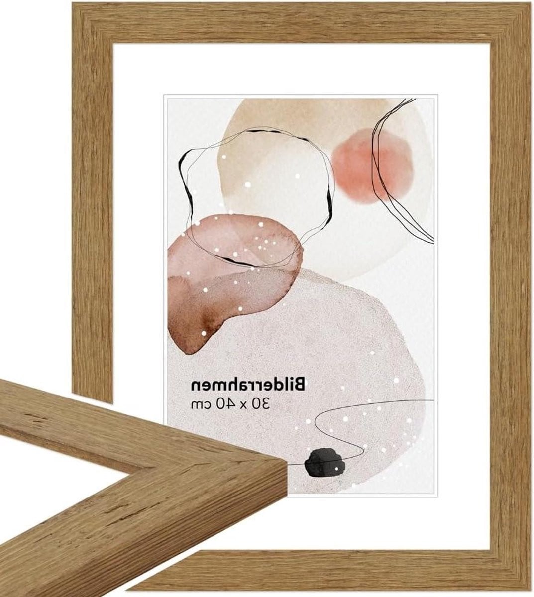 Fotolijst in eikenlook met rustieke landhuisstijl - 15 x 15 cm