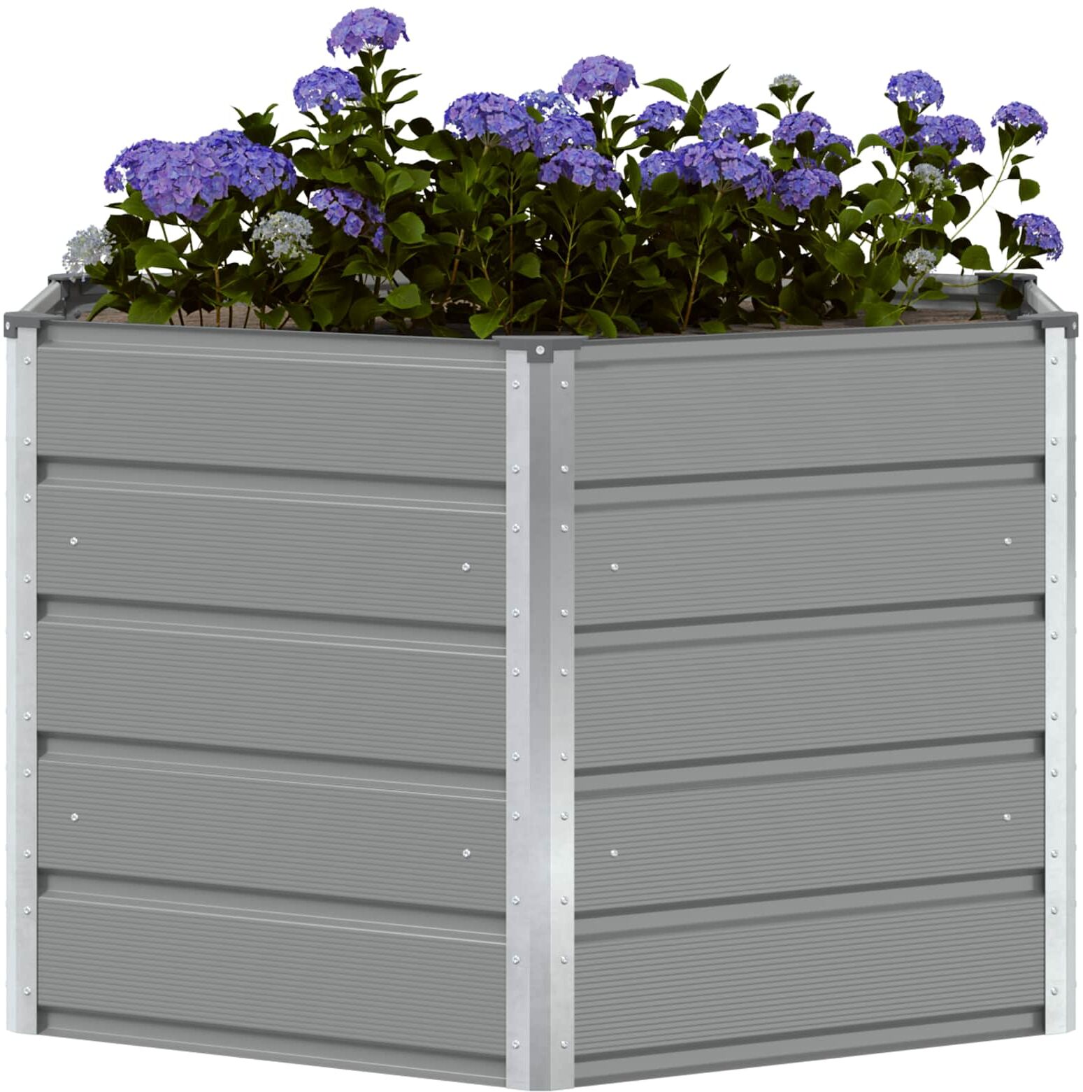 vidaXL Jardinière Gris clair 129 x 129 x 75 cm Acier