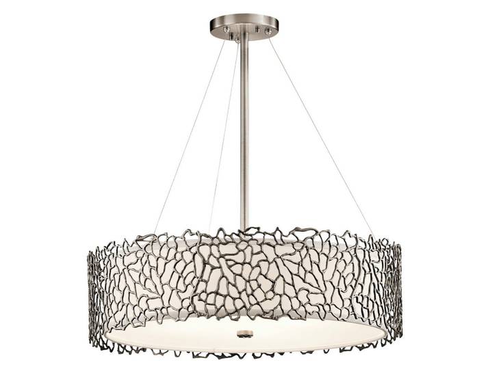 Elstead Lighting Hängeleuchte Coral, Silberfarben, Metall, Glas, 35 cm, RoHS, Lampen & Leuchten, Innenbeleuchtung, Hängeleuchten, Pendelleuchten