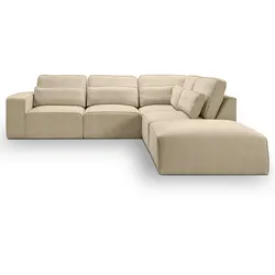 Ecksofa Lux Beige Webstoff