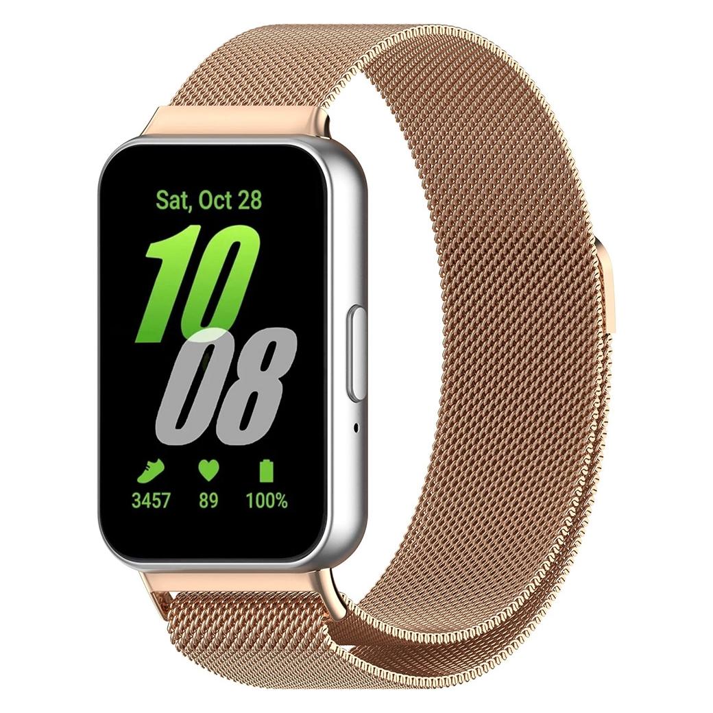 Techsuit - Watchband (W009) - Samsung Galaxy Fit3 - Rose Gold (Edelstahl, Magnet) (70625419)