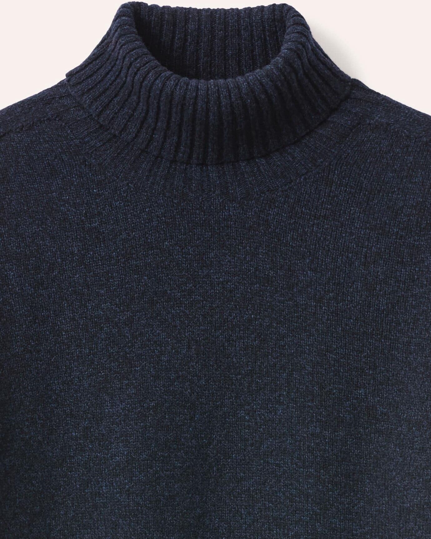 Walbusch Rollkragenpullover aus Lammwolle, noch offen: Größenlauf, Farbe Blau, 54, 100% Lammwolle nahtlose Seamless Fertigung Herren