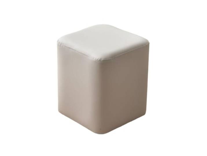 DANNMPX Sitzhocker Wohnzimmer Moderner Quadratischer Fußhocker Aus Weichem Kunstleder for Das Wohnzimmer Zusätzliche Sitzplätze(Beige)