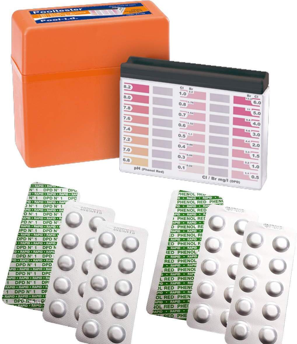 Harren24 Zwembadtestkit voor pH-waarde en chloormeting inclusief 2 x 30 DPD1 fenolrood tabletten