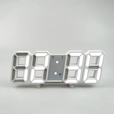 Inspired Finds 3D LED Digital Wall Clock With Alarm Temperature Display Modern Home Decor white Led Display