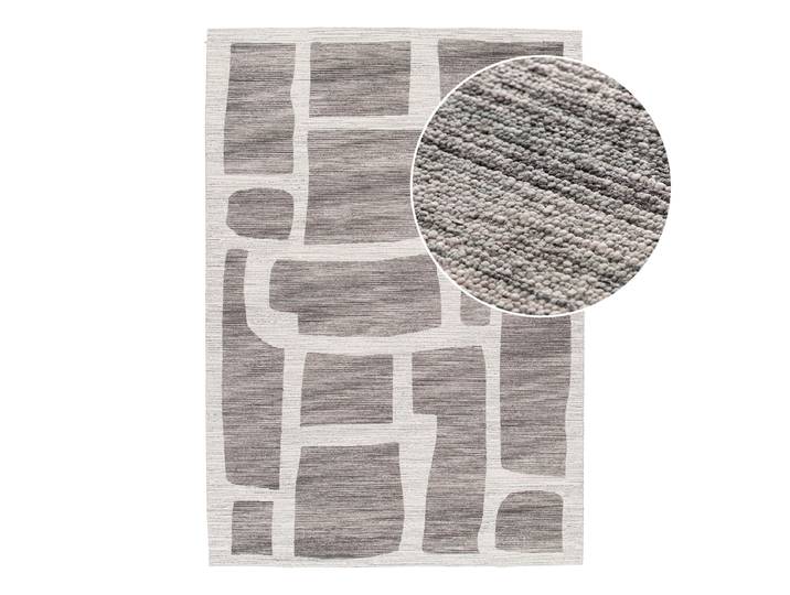 Kurzflorteppich Nive Grau 160 x 230cm recyceltem Polyethylenterephthalat / Polypropyplen