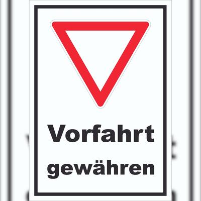 HB-Druck Schild Vorfahrt gewähren A5 Rückseite selbstklebend