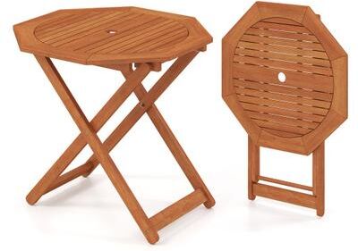Costway Octagon Folding Patio Table with 2 Inches Umbrella Hole
