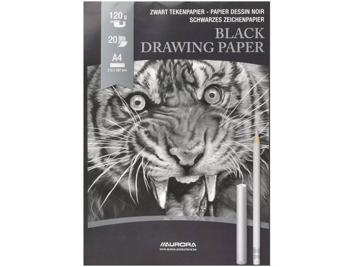Aurora Zeichenblock A4 Bl43 schwarz, 120g 20 Blatt