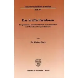 Das Sraffa-Paradoxon, Fachbücher von Walter Ötsch