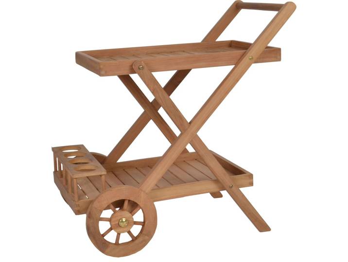 MiaMöbel Teak Servierwagen Massivholz Teak Modern