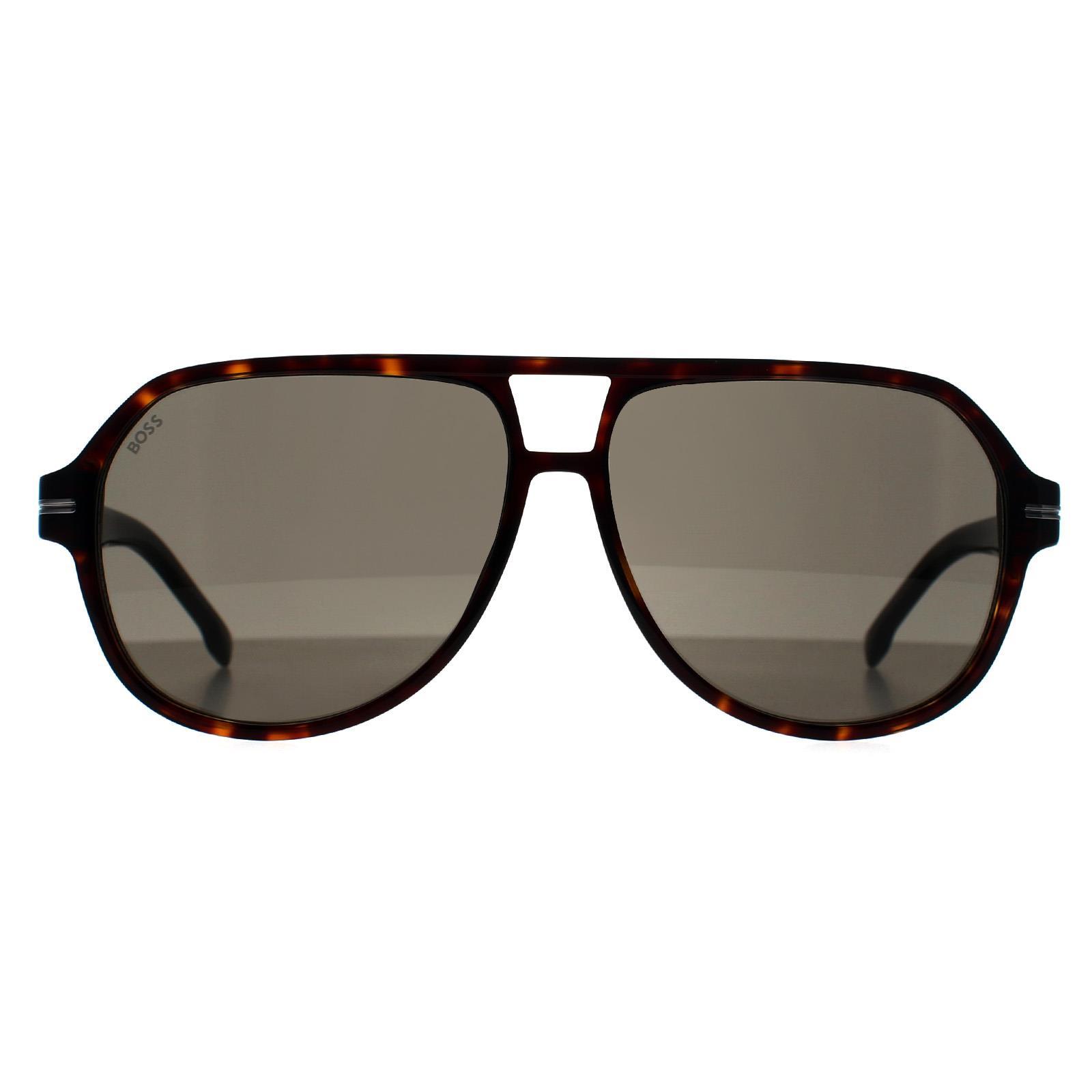 Hugo Boss Aviator Heren Donker Havana Grijs BOSS 1507/S