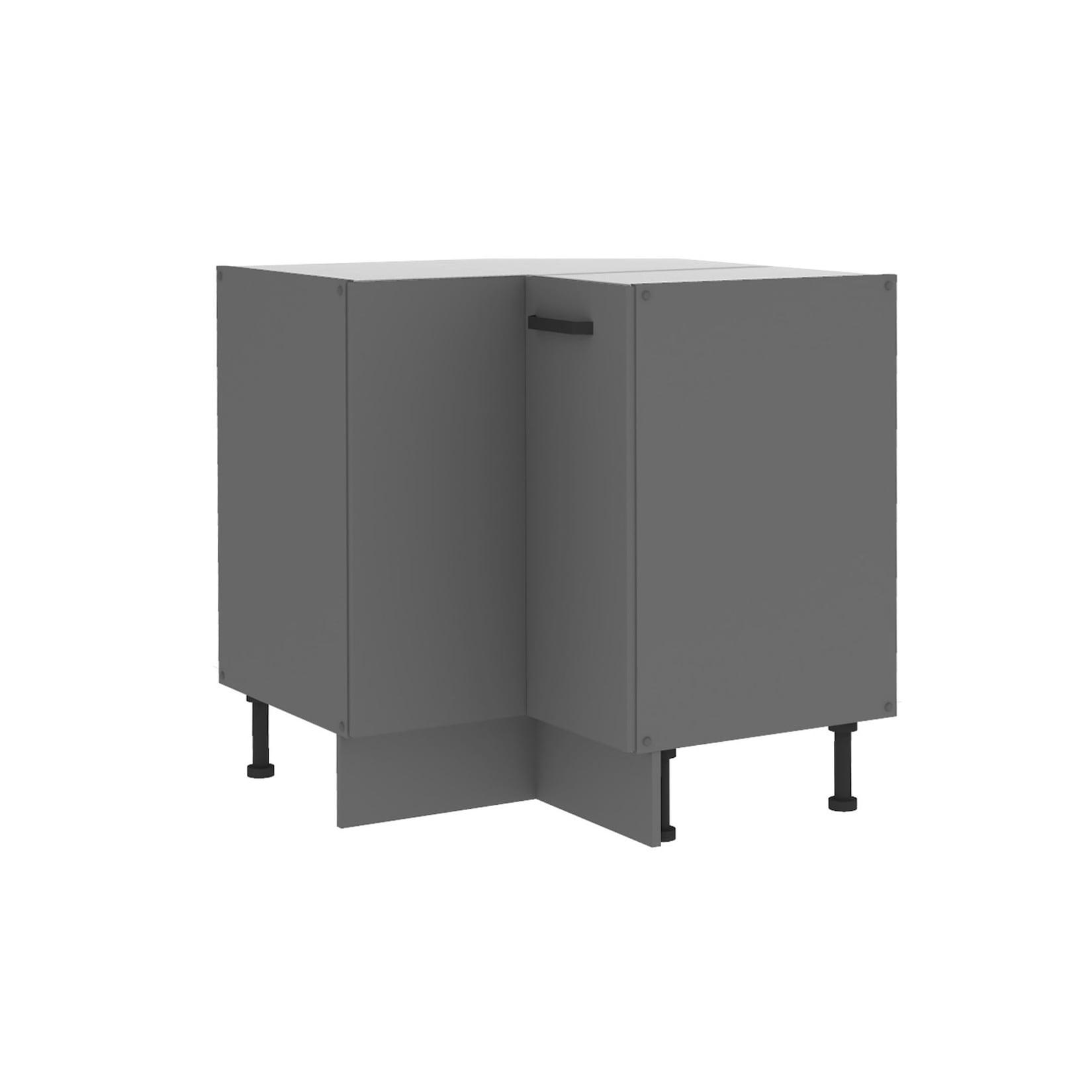 Küche NESSA Eckunterschrank 90X90 Anthrazit Küchenzeile Küchenblock Einbauküche
