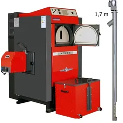 ATMOS Pelletkessel P85 Set 1,7m Förderschnecke autom. Heizkessel mit Brenner A85