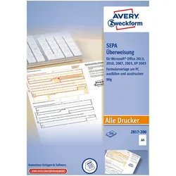 Avery, Formular, EU-Standardüberweisung