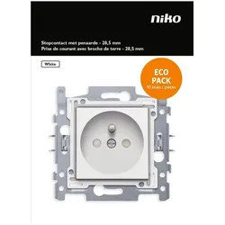 Niko, Steckdose, Original Weiss gebaut -In -Sockel - Penaarde - Single - 10 Stück
