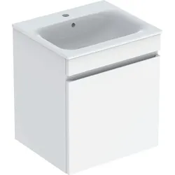 Geberit Renova Plan Set Möbelwaschtisch schmaler Rand, weiß hochglänzend, 55x62,2x48 cm