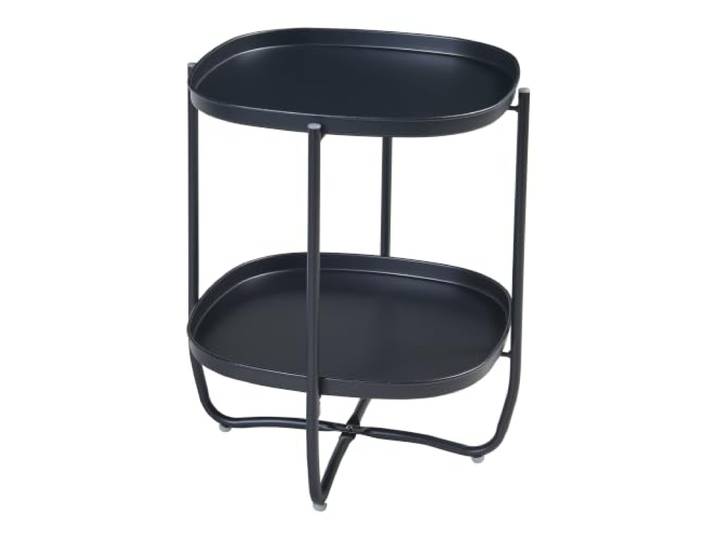 Helloshop26 Couchtisch Konsole Beistelltisch mit abnehmbaren Tabletts Stahl 58 x 46 x 46 cm schwarz 03_0010770