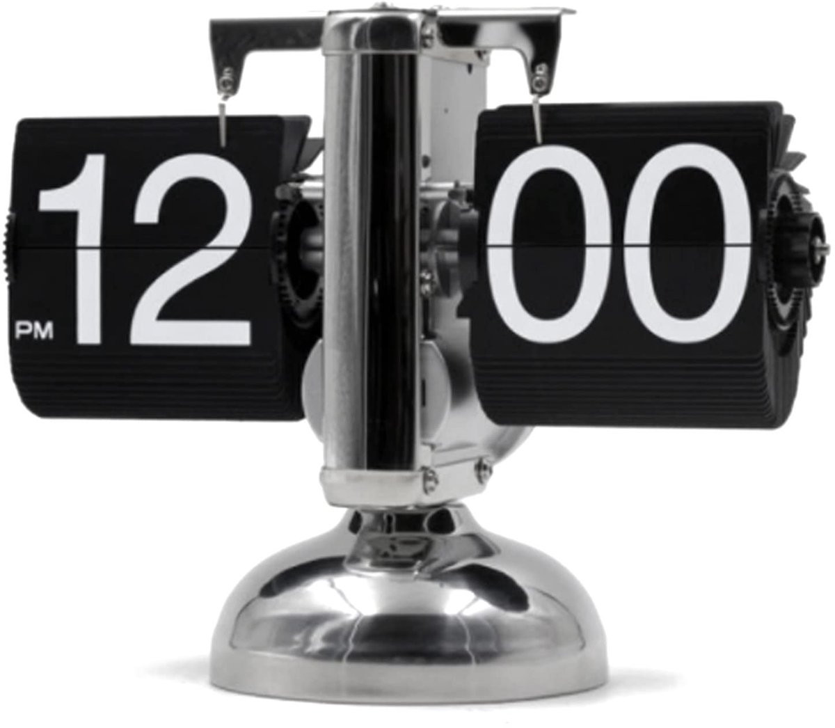 Flip Desk Clock - Mechanische Analoge Tafelklok met Quarzuurwerk (Zwart)