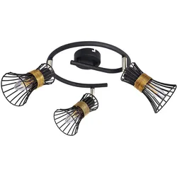 Deckenleuchte Spotstrahler Spotleuchte mit beweglichen Strahlern Deckenlampe goldfarben, beweglichen Spots, 3x E14, DxH 25x22 cm