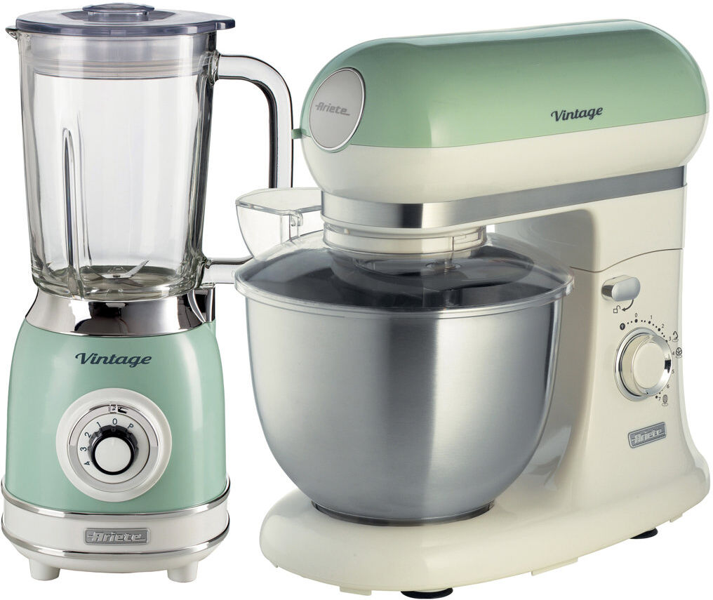 Ariete Vintage 1.5L Glass Jug Blender and 5.5L Stand Mixer Green 52.7ml