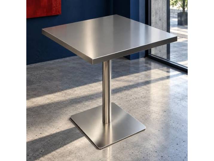 Bistrotisch aus Edelstahl, rund oder quadratisch, 4 Farben Zwei Formen und vier Farben; alle Tischgrößen sind 75 cm hoch(Square - Silver,15.7x15.7x29.5in)