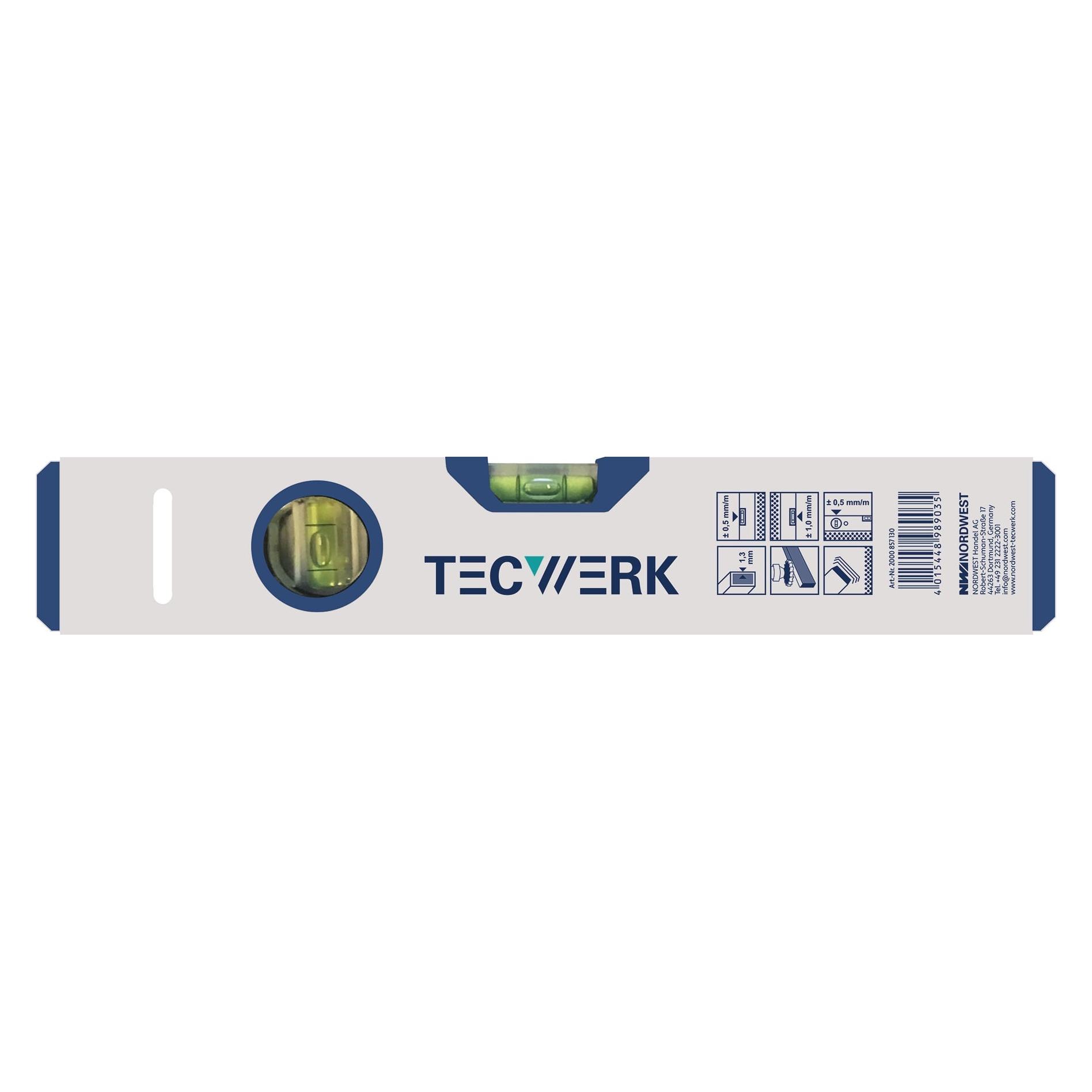 Tecwerk Wasserwaage 80 cm Aluminium silber ± 0,5mm/m (80 cm) (2000857134)
